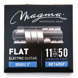 Magma Strings GE160SF - Струны с плоской обмоткой для электрогитары (две 3-х струны) 11-50, Серия: Flat, Калибр: 11-15-18/22-30-40-50.