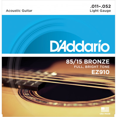 D'addario EZ910 - струны для акустической гитары ( 11 - 52 ) бронза 85/15 D'addario EZ910 - струны для акустической гитары ( 11 - 52 ) бронза 85/15