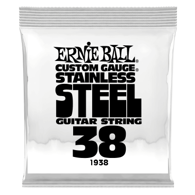 Ernie Ball 1938 струна одиночная для электрогитары, Серия Stainless Steel, Калибр: 38, Сердцевина: шестигранник; сталь, покрытая оловом, Обмотка: