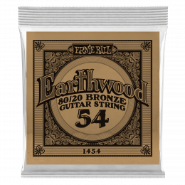 Ernie Ball 1454 - струна одиночная для акустической гитары, Серия Earthwood, Калибр: 54, Сердцевина: шестигранник; сталь, покрытая латунью, Обмотка: Ernie Ball 1454 - струна одиночная для акустической гитары, Серия Earthwood, Калибр: 54, Сердцевина: шестигранник; сталь, покрытая латунью, Обмотка: