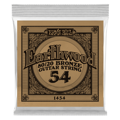 Ernie Ball 1454 - струна одиночная для акустической гитары, Серия Earthwood, Калибр: 54, Сердцевина: шестигранник; сталь, покрытая латунью, Обмотка: Ernie Ball 1454 - струна одиночная для акустической гитары, Серия Earthwood, Калибр: 54, Сердцевина: шестигранник; сталь, покрытая латунью, Обмотка: