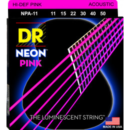 DR NPA-11 - струны для акустической гитары, Калибр: 11-50, Серия: HI-DEF NEON™, Обмотка: посеребрёная медь, Покрытие: люминесцентное