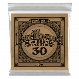Ernie Ball 1430 - струна одиночная для акустической гитары, Серия Earthwood, Калибр: 30, Сердцевина: шестигранник; сталь, покрытая латунью, Обмотка: Ernie Ball 1430 - струна одиночная для акустической гитары, Серия Earthwood, Калибр: 30, Сердцевина: шестигранник; сталь, покрытая латунью, Обмотка: