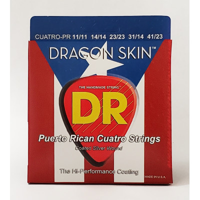DR CUATRO-PR - DRAGON SKIN™ - струны для пуэрториканского куатро, прозрачное покрытие. DR CUATRO-PR - DRAGON SKIN™ - струны для пуэрториканского куатро, прозрачное покрытие.