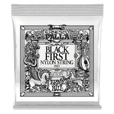 Ernie Ball 1511 1я струна для классической гитары. Черный нейлон, калибр .028 Ernie Ball 1511 1я струна для классической гитары. Черный нейлон, калибр .028