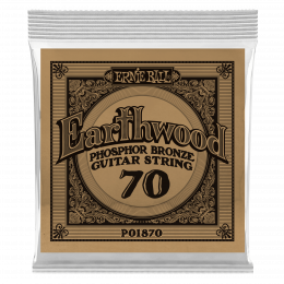 Ernie Ball 1870 струна одиночная для акустической гитары, Серия Earthwood, Калибр: 70, Сердцевина: шестигранник; сталь, покрытая латунью, Обмотка: Ernie Ball 1870 струна одиночная для акустической гитары, Серия Earthwood, Калибр: 70, Сердцевина: шестигранник; сталь, покрытая латунью, Обмотка: