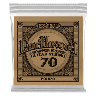 Ernie Ball 1870 струна одиночная для акустической гитары, Серия Earthwood, Калибр: 70, Сердцевина: шестигранник; сталь, покрытая латунью, Обмотка: Ernie Ball 1870 струна одиночная для акустической гитары, Серия Earthwood, Калибр: 70, Сердцевина: шестигранник; сталь, покрытая латунью, Обмотка: