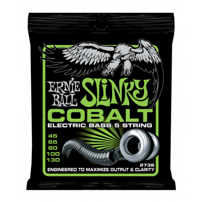 Ernie Ball 2736 струны для 5-струнной бас-гитары Cobalt Bass Slinky 5 (45-65-80-100-130) обмотка кобальт Ernie Ball 2736 струны для 5-струнной бас-гитары Cobalt Bass Slinky 5 (45-65-80-100-130) обмотка кобальт