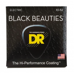 DR BKE-10/52 - струны для электрогитары, Калибр: 10-52, Серия: BLACK BEAUTIES™, Обмотка: никелированая сталь, Покрытие: есть