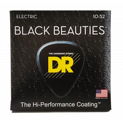 DR BKE-10/52 - струны для электрогитары, Калибр: 10-52, Серия: BLACK BEAUTIES™, Обмотка: никелированая сталь, Покрытие: есть