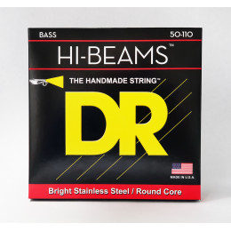 DR ER-50 - струны для 4-струнной бас-гитары, Калибр: 50-110, Серия: HI-BEAM™, Обмотка: нержавеющая сталь, Покрытие: нет