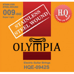 Olympia HQE0942S струны для эл.гитары Stainless Steel Wound (9-11-16-24w-32-42)