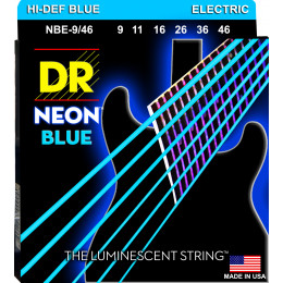 DR NBE-9/46 - струны для электрогитары, Калибр: 9-46, Серия: HI-DEF NEON™, Обмотка: посеребрёная/никелированая сталь, Покрытие: люминесцентное