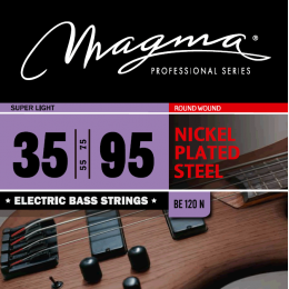 Magma Strings BE120N - Струны для бас-гитары 35-95, Серия: Nickel Plated Steel, Калибр: 35-55-75-95, Обмотка: круглая, никелированая сталь, Натяжение: Magma Strings BE120N - Струны для бас-гитары 35-95, Серия: Nickel Plated Steel, Калибр: 35-55-75-95, Обмотка: круглая, никелированая сталь, Натяжение: