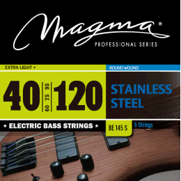 Magma Strings BE145S - Струны для 5-струнной бас-гитары Low B 40-120, Серия: Stainless Steel, Калибр: 40-60-75-95-120, Обмотка: круглая, нержавеющая с Magma Strings BE145S - Струны для 5-струнной бас-гитары Low B 40-120, Серия: Stainless Steel, Калибр: 40-60-75-95-120, Обмотка: круглая, нержавеющая с