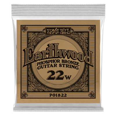 Ernie Ball 1822 струна одиночная для акустической гитары, Серия Earthwood, Калибр: 22, Сердцевина: шестигранник; сталь, покрытая латунью, Обмотка: Ernie Ball 1822 струна одиночная для акустической гитары, Серия Earthwood, Калибр: 22, Сердцевина: шестигранник; сталь, покрытая латунью, Обмотка: