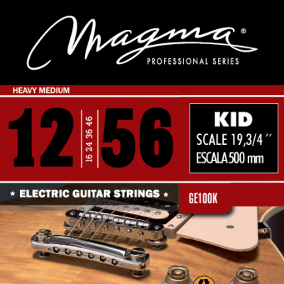 Magma Strings GE100K - Струны для короткомензурной электрогитары 19 3/4" 12-56, Серия: Kid & Junior, Калибр: 12-16-24-36-46-56, Обмотка: круглая, нике Magma Strings GE100K - Струны для короткомензурной электрогитары 19 3/4" 12-56, Серия: Kid & Junior, Калибр: 12-16-24-36-46-56, Обмотка: круглая, нике