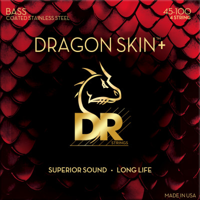 DR DBS-45/100 - струны для 4-струнной бас-гитары, Калибр: 45-100, Серия: DRAGON SKIN+™, Обмотка: нержавеющая сталь, Покрытие: микротонкое DR DBS-45/100 - струны для 4-струнной бас-гитары, Калибр: 45-100, Серия: DRAGON SKIN+™, Обмотка: нержавеющая сталь, Покрытие: микротонкое