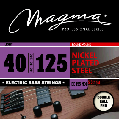 Magma Strings BE155NDB - Струны для 5-струнной бас-гитары Low B Double Ball End 40-125, Серия: Double Ball End, Калибр: 40-60-80-100-125, Обмотка: кру Magma Strings BE155NDB - Струны для 5-струнной бас-гитары Low B Double Ball End 40-125, Серия: Double Ball End, Калибр: 40-60-80-100-125, Обмотка: кру