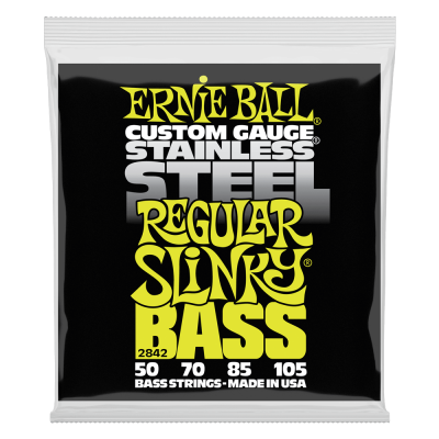 Ernie Ball 2842 струны для бас-гитары Stainless Steel Bass Regular Slinky (50-70-85-105) Ernie Ball 2842 струны для бас-гитары Stainless Steel Bass Regular Slinky (50-70-85-105)