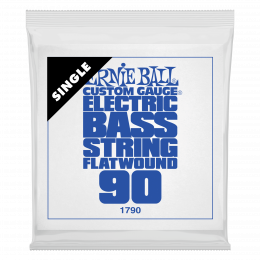 Ernie Ball 1790 - струна одиночная для бас-гитары, Серия Flatwound, Калибр: 90, Сердцевина: шестигранник; сталь, покрытая оловом, Обмотка: плоская,