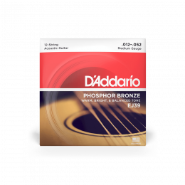 D'addario EJ39 - струны для 12 струнной акустической гитары ( 12 - 52 ) фосфористая бронза