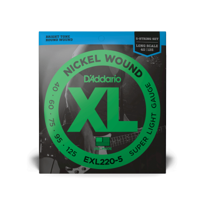 D'addario EXL220-5 - струны для 5 струнной бас-гитары ( 40 - 125 ) никель D'addario EXL220-5 - струны для 5 струнной бас-гитары ( 40 - 125 ) никель