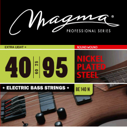 Magma Strings BE140N - Струны для бас-гитары, Серия: Nickel Plated Steel, Калибр: 40-60-75-95, Обмотка: круглая, никелированая сталь, Натяжение: Extra