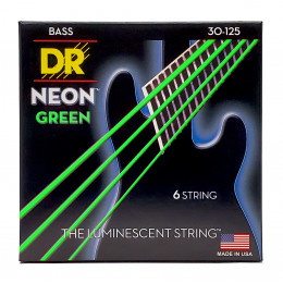 DR NGB6-30 - струны для 6-струнной бас-гитары, Калибр: 30-125, Серия: HI-DEF NEON™, Обмотка: посеребрёная/никелированая сталь, Покрытие: люминесцентно