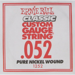 Ernie Ball 1252 струна для электро и акустических гитар. Никель, калибр .052