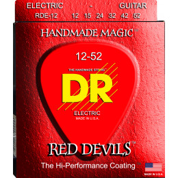 DR RDE-12 - струны для электрогитары, Калибр: 12-52, Серия: RED DEVILS™, Обмотка: посеребрёная/никелированая сталь, Покрытие: есть