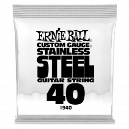 Ernie Ball 1940 струна одиночная для электрогитары, Серия Stainless Steel, Калибр: 40, Сердцевина: шестигранник; сталь, покрытая оловом, Обмотка: Ernie Ball 1940 струна одиночная для электрогитары, Серия Stainless Steel, Калибр: 40, Сердцевина: шестигранник; сталь, покрытая оловом, Обмотка:
