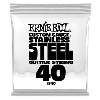 Ernie Ball 1940 струна одиночная для электрогитары, Серия Stainless Steel, Калибр: 40, Сердцевина: шестигранник; сталь, покрытая оловом, Обмотка: Ernie Ball 1940 струна одиночная для электрогитары, Серия Stainless Steel, Калибр: 40, Сердцевина: шестигранник; сталь, покрытая оловом, Обмотка: