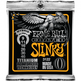 Ernie Ball 3122 струны для эл.гитары Coated Electric Titanium RPS Hybrid Slinky (9-11-16-26-36-46) покрытые спец. сплавом