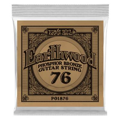 Ernie Ball 1876 струна одиночная для акустической гитары, Серия Earthwood, Калибр: 76, Сердцевина: шестигранник; сталь, покрытая латунью, Обмотка: Ernie Ball 1876 струна одиночная для акустической гитары, Серия Earthwood, Калибр: 76, Сердцевина: шестигранник; сталь, покрытая латунью, Обмотка: