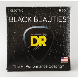 DR BKE-11 - струны для электрогитары, Калибр: 11-50, Серия: BLACK BEAUTIES™, Обмотка: никелированая сталь, Покрытие: есть