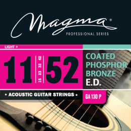 Magma Strings GA130P - Струны для акустической гитары, Серия: Coated Phosphor Bronze, Калибр: 11-15-23-32-42-52, Обмотка: круглая, фосфористая бронза