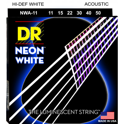 DR NWA-11 - струны для акустической гитары, Калибр: 11-50, Серия: HI-DEF NEON™, Обмотка: посеребрёная медь, Покрытие: люминесцентное DR NWA-11 - струны для акустической гитары, Калибр: 11-50, Серия: HI-DEF NEON™, Обмотка: посеребрёная медь, Покрытие: люминесцентное