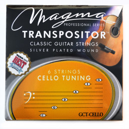 Magma Strings GCT-CELLO - Струны для классической гитары 1B 2E 3A 4D 5G 6C нестандартный строй, Серия: Transpositor, Обмотка: посеребрёная.