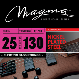 Magma Strings BE177N - Струны для 7-струнной бас-гитары 25-130, Серия: Nickel Plated Steel, Обмотка: круглая, никелированая сталь, Натяжение: Medium. Magma Strings BE177N - Струны для 7-струнной бас-гитары 25-130, Серия: Nickel Plated Steel, Обмотка: круглая, никелированая сталь, Натяжение: Medium.