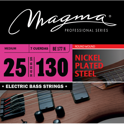 Magma Strings BE177N - Струны для 7-струнной бас-гитары 25-130, Серия: Nickel Plated Steel, Обмотка: круглая, никелированая сталь, Натяжение: Medium. Magma Strings BE177N - Струны для 7-струнной бас-гитары 25-130, Серия: Nickel Plated Steel, Обмотка: круглая, никелированая сталь, Натяжение: Medium.