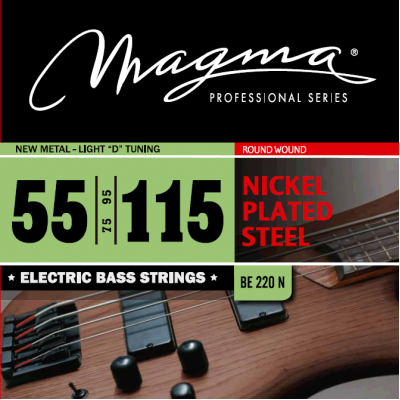 Magma Strings BE220N - Струны для бас-гитары 55-115, Серия: Nickel Plated Steel, Калибр: 55-75-95-115, Обмотка: круглая, никелированая сталь, Натяжени Magma Strings BE220N - Струны для бас-гитары 55-115, Серия: Nickel Plated Steel, Калибр: 55-75-95-115, Обмотка: круглая, никелированая сталь, Натяжени