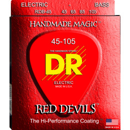 DR RDB-45 - струны для 4-струнной бас-гитары, Калибр: 45-105, Серия: RED DEVILS™, Обмотка: посеребрёная/никелированая сталь, Покрытие: есть