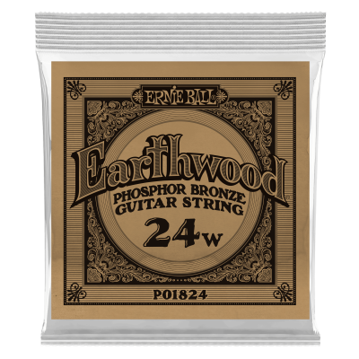Ernie Ball 1824 струна одиночная для акустической гитары, Серия Earthwood, Калибр: 24, Сердцевина: шестигранник; сталь, покрытая латунью, Обмотка: Ernie Ball 1824 струна одиночная для акустической гитары, Серия Earthwood, Калибр: 24, Сердцевина: шестигранник; сталь, покрытая латунью, Обмотка: