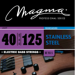 Magma Strings BE155S - Струны для 5-струнной бас-гитары Low B 40-125, Серия: Stainless Steel, Калибр: 40-60-80-100-125, Обмотка: круглая, нержавеющая Magma Strings BE155S - Струны для 5-струнной бас-гитары Low B 40-125, Серия: Stainless Steel, Калибр: 40-60-80-100-125, Обмотка: круглая, нержавеющая