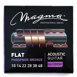 Magma Strings GA120PBF - Струны с плоской обмоткой для акустической гитары 10-48, Серия: Flat Phosphor Bronze, Калибр: 10-14-22-28-38-48, Обмотка: пло