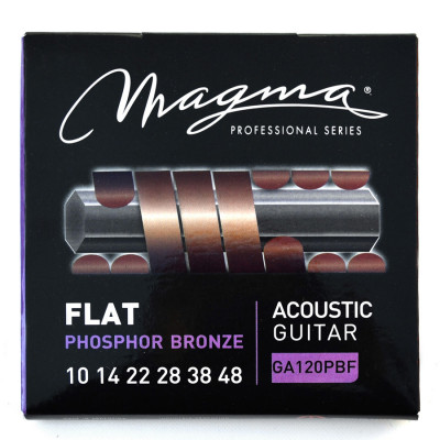 Magma Strings GA120PBF - Струны с плоской обмоткой для акустической гитары 10-48, Серия: Flat Phosphor Bronze, Калибр: 10-14-22-28-38-48, Обмотка: пло Magma Strings GA120PBF - Струны с плоской обмоткой для акустической гитары 10-48, Серия: Flat Phosphor Bronze, Калибр: 10-14-22-28-38-48, Обмотка: пло