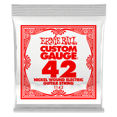Ernie Ball 1142 струна для электро и акустических гитар. Никель, в оплётке, калибр .042 Ernie Ball 1142 струна для электро и акустических гитар. Никель, в оплётке, калибр .042