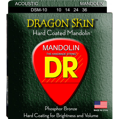 DR DSM-10 - DRAGON SKIN™- струны для мандолины с прозрачным покрытием, 10 - 36