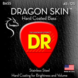 DR DSB5-45 - струны для 5-струнной бас-гитары, Калибр: 45-125, Серия: DRAGON SKIN™, Обмотка: нержавеющая сталь, Покрытие: есть